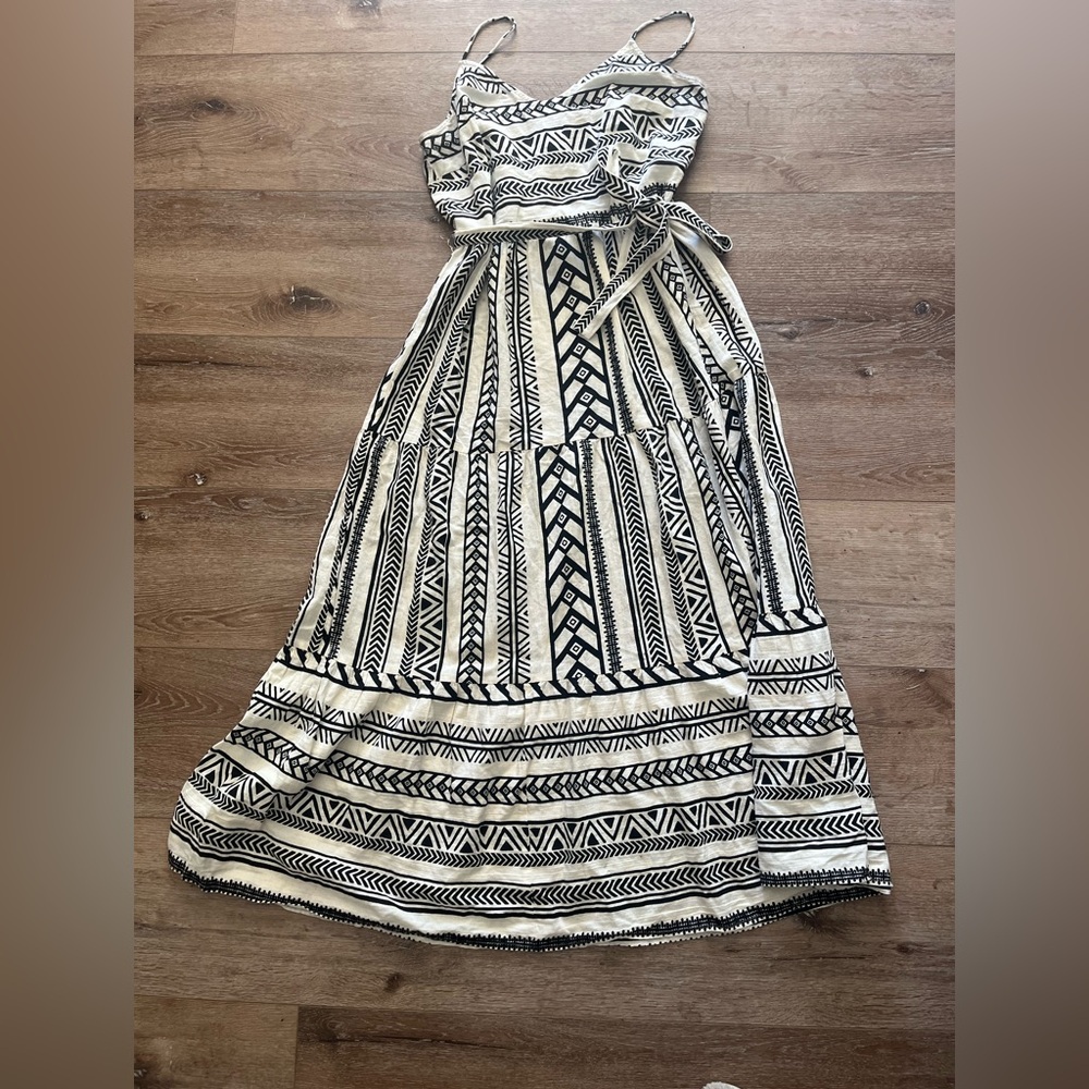 Off-White & Black Tribal Print Maxi Dress XL Vero Moda